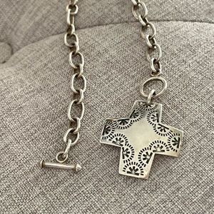 Silpada Silver Cross Pendant Chain Necklace